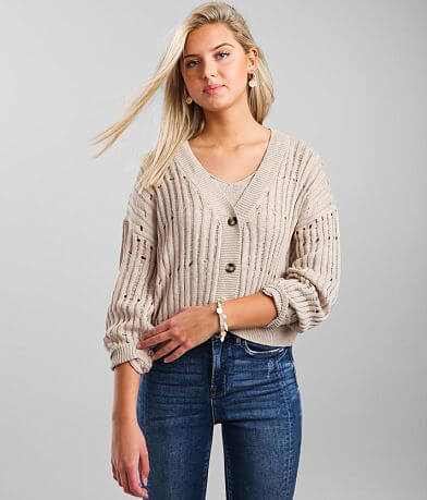 BKE Pointelle Tank &amp; Cardigan Sweater Set FULL_RIGHT_SIDE