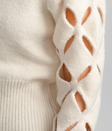 red by BKE Cut-Out Sleeve Sweater misc detail 1 view