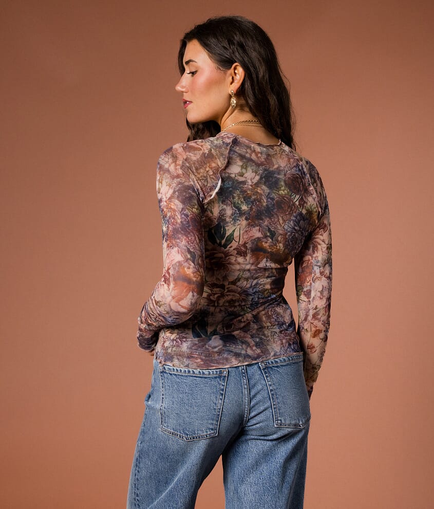 Floral Mesh Top