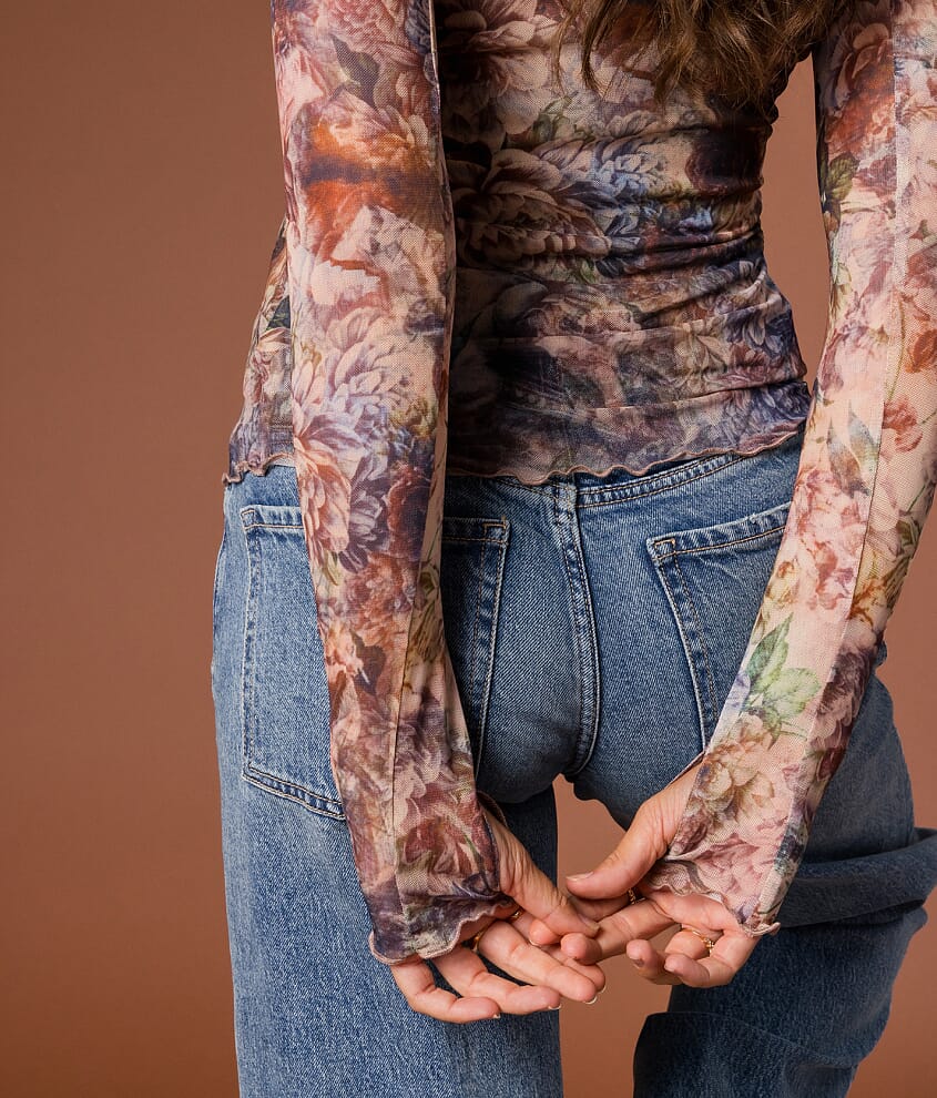 Floral Mesh Top