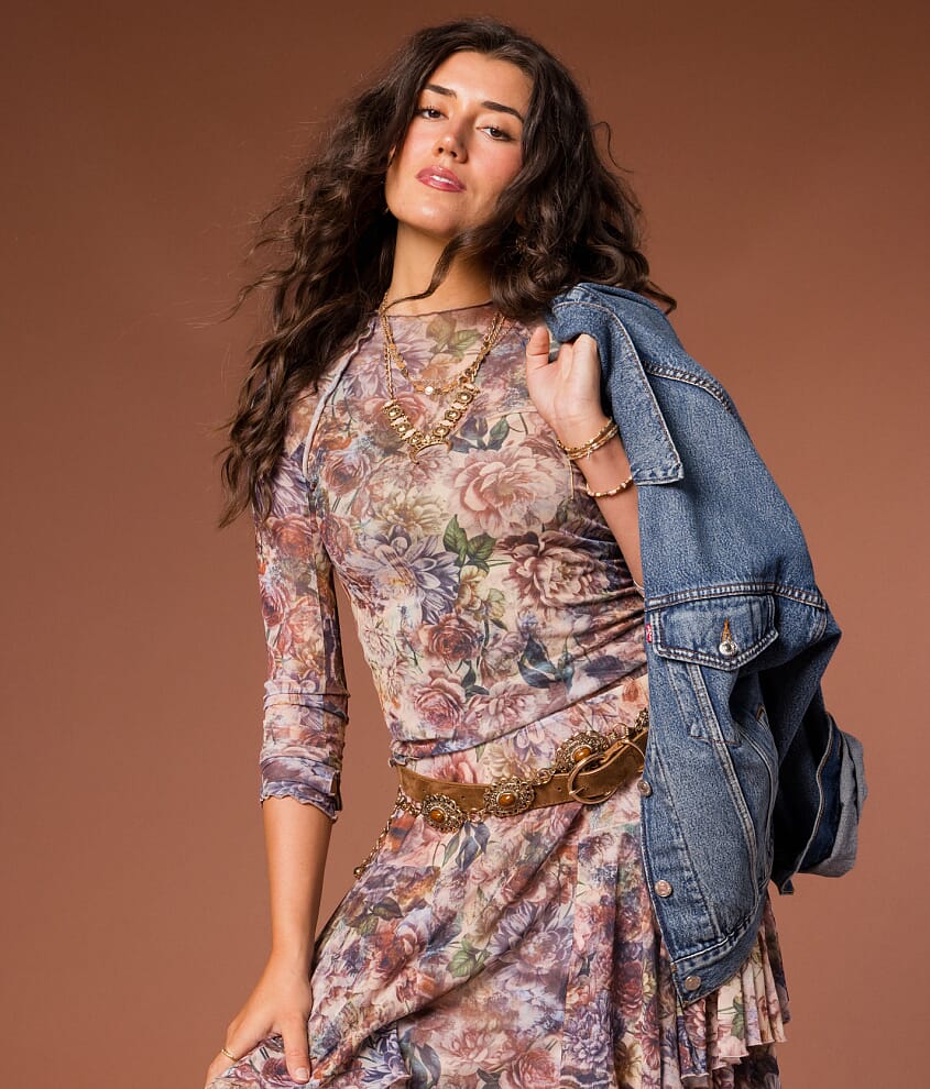 Floral Mesh Top