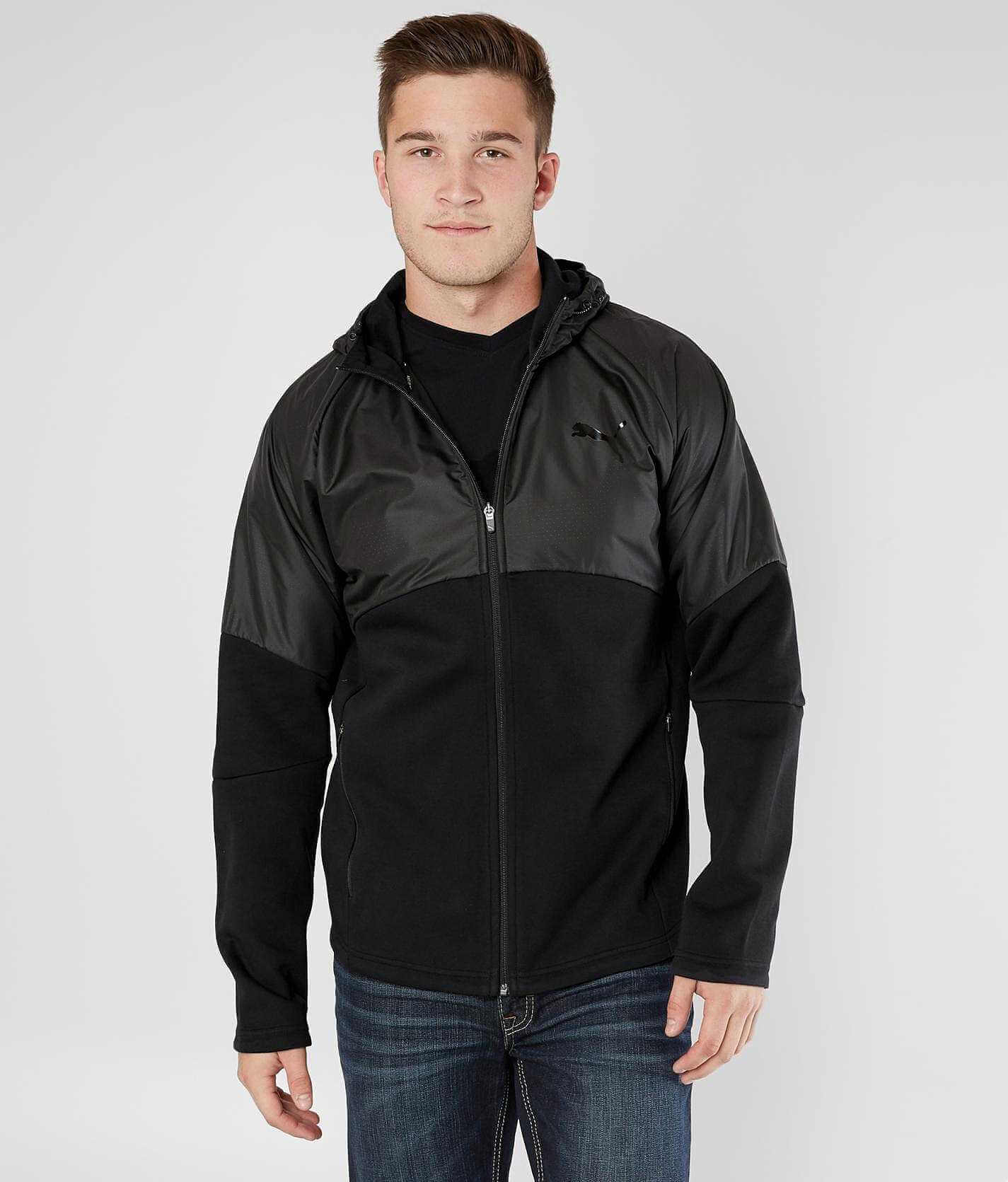 puma men's front zip hooded jacket
