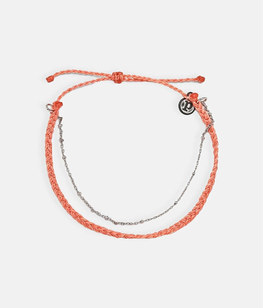 Pura Vida Satellite Chain Ankle Bracelet Women's Jewelry in Salmon