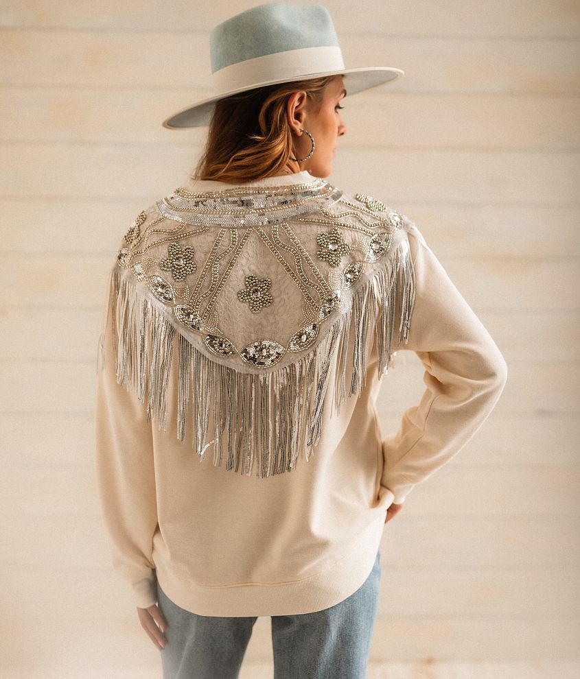 Sequin Fringe Pullover
