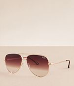 Quay Australia HIGH KEY SHIFT AVIATOR GLASSES IN GOLD/ PINK HIGH KEY TWIST Metal Aviator Sunglasses – QUAY main image 3