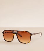 Quay Unisex On The Fly Yellow Tortoise/Orange Gradient Sunglasses ON THE FLY Square Aviator Sunglasses with Plastic Frame – QUAY main image 3