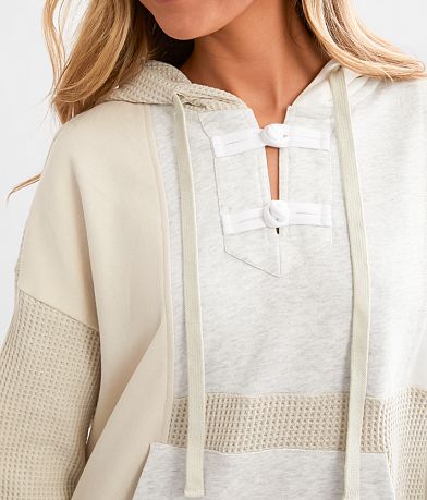 BKE Pieced Hooded Sweatshirt misc detail 1 view