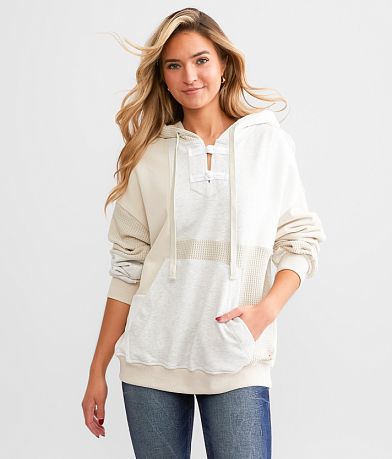 BKE Pieced Hooded Sweatshirt full left side view