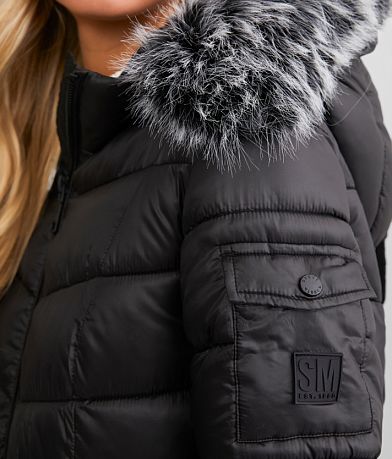 Steve Madden Faux Fur Lined Puffer Jacket misc detail 2 view