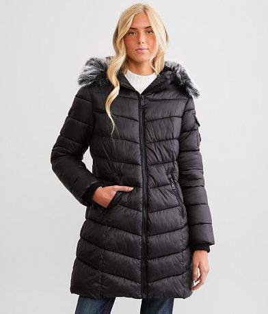 Steve Madden Faux Fur Lined Puffer Jacket full right side view