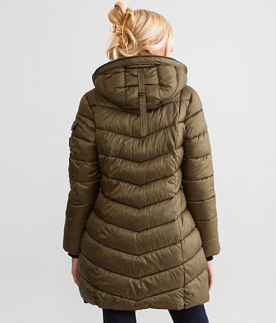 Steve Madden Faux Fur Lined Puffer Jacket BACK