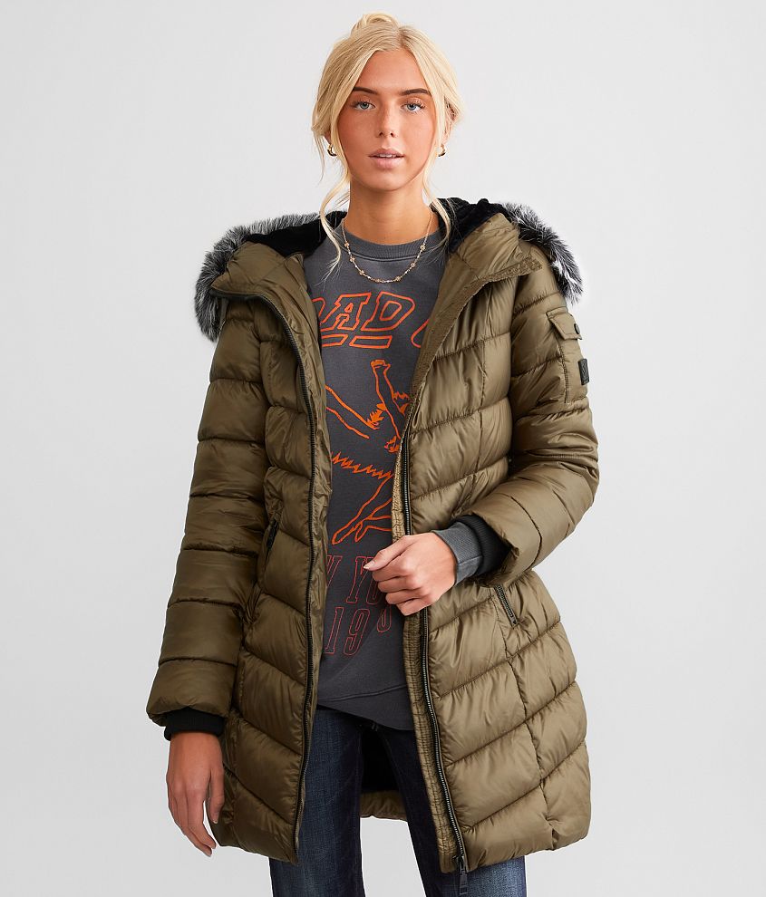 Steve Madden Faux Fur Lined Puffer Jacket - Women's Coats/Jackets