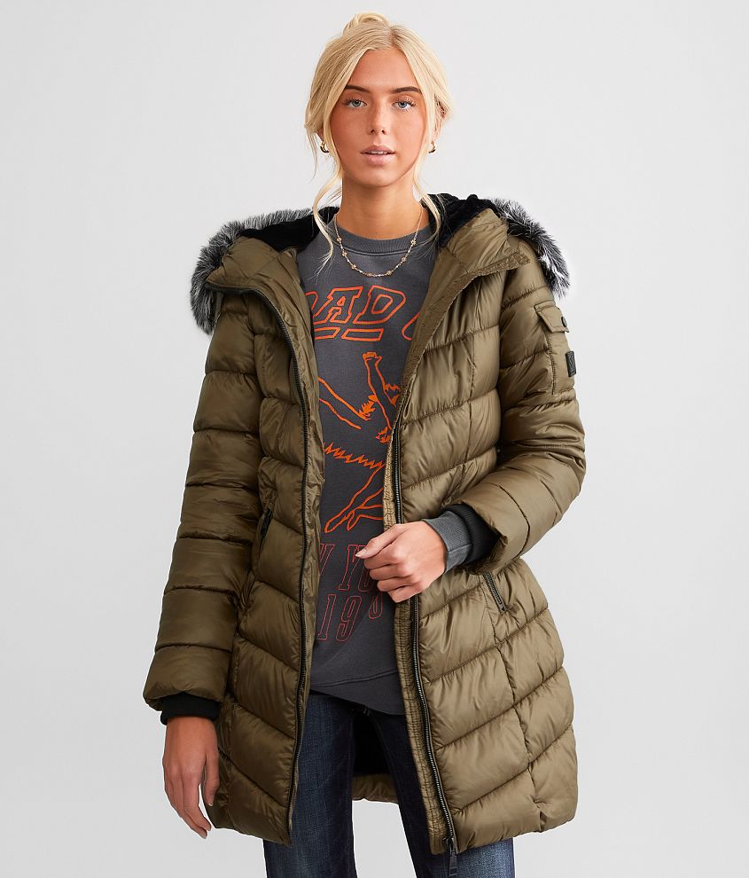 Puffer jacket with fur hot sale lining