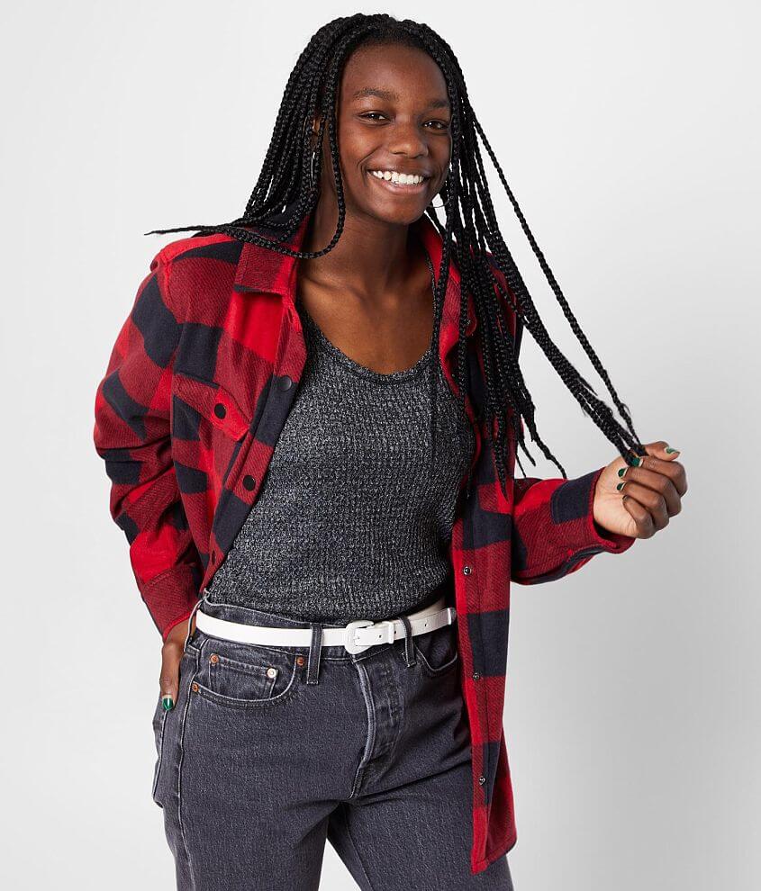 Black flannel hotsell shirt womens