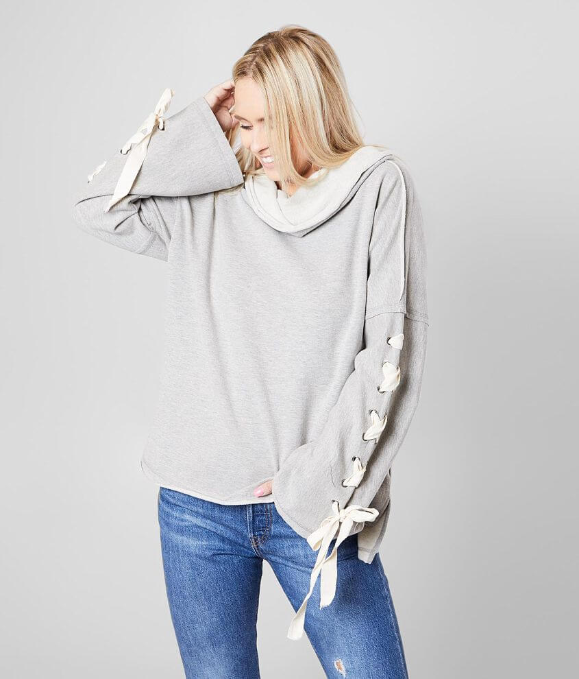 BKE Cowl Neck Drop Shoulder Sweatshirt front view