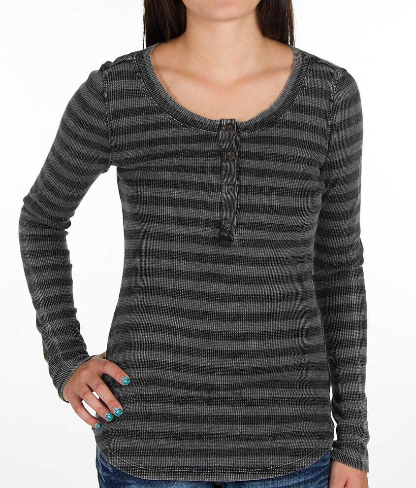 Daytrip Striped Henley Top front view