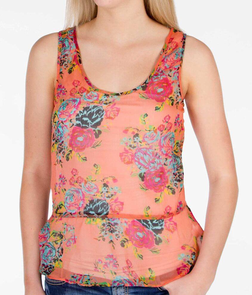 Band Of Gypsies Floral Tank Top front view