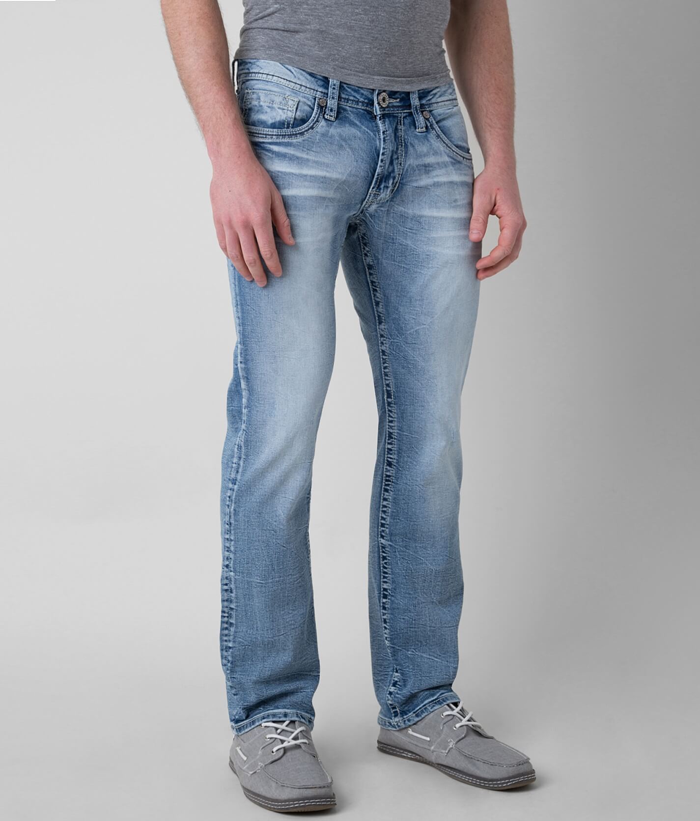 buckle slim fit jeans
