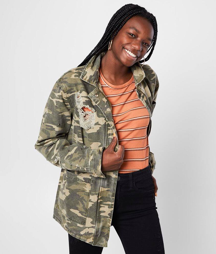 Ladies camo outlet denim jacket