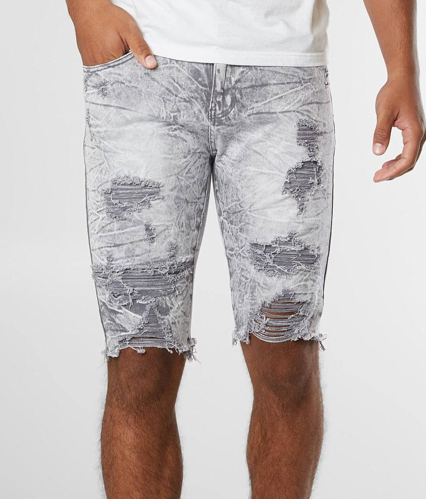 Waimea Denim Acid Washed Stretch Short - Men's Shorts in Grey | Buckle