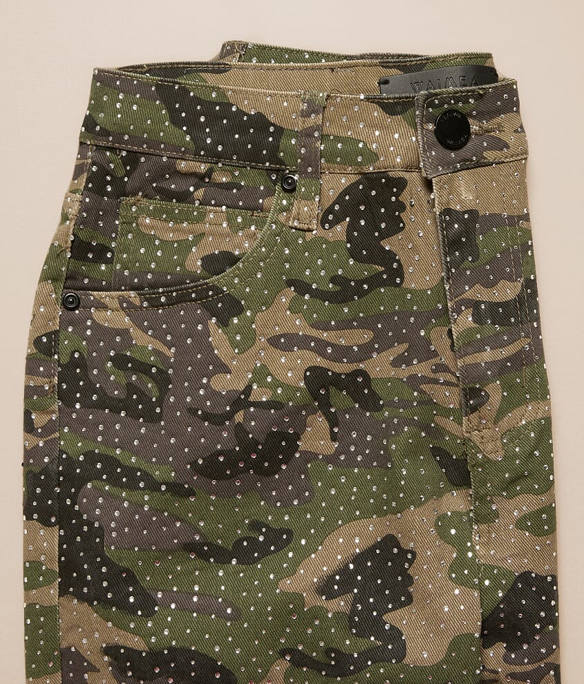 Rhinestone Camo Stacked Stretch Jean