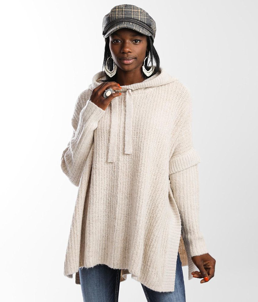 BKE Hooded Poncho Sweater front view