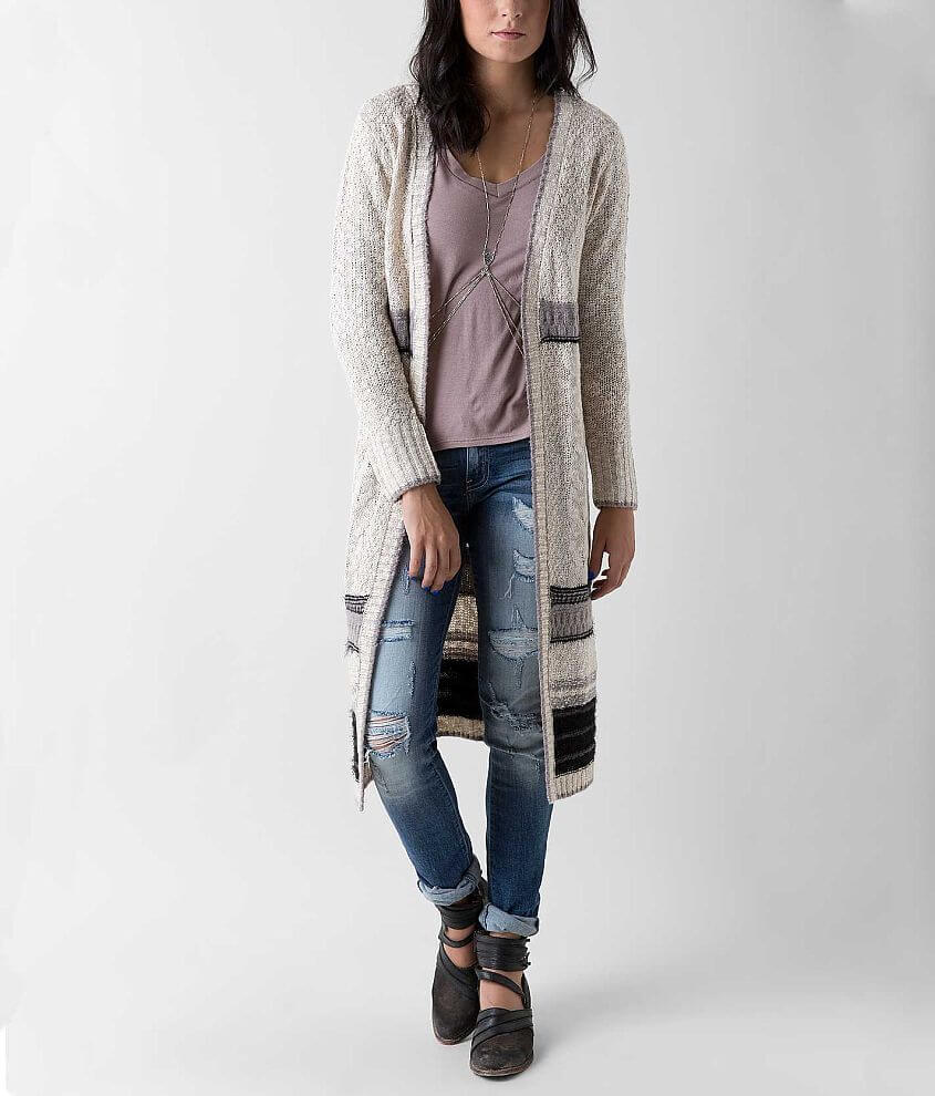Daytrip Striped Duster Cardigan Sweater front view