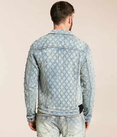 R3bel Denim Rhinestone Stretch Jacket BACK