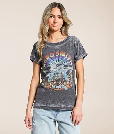 Odd People Aerosmith Burnout Band T-Shirt full right side view