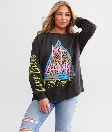 Recycled Karma Def Leppard Oversized Band Pullover front view
