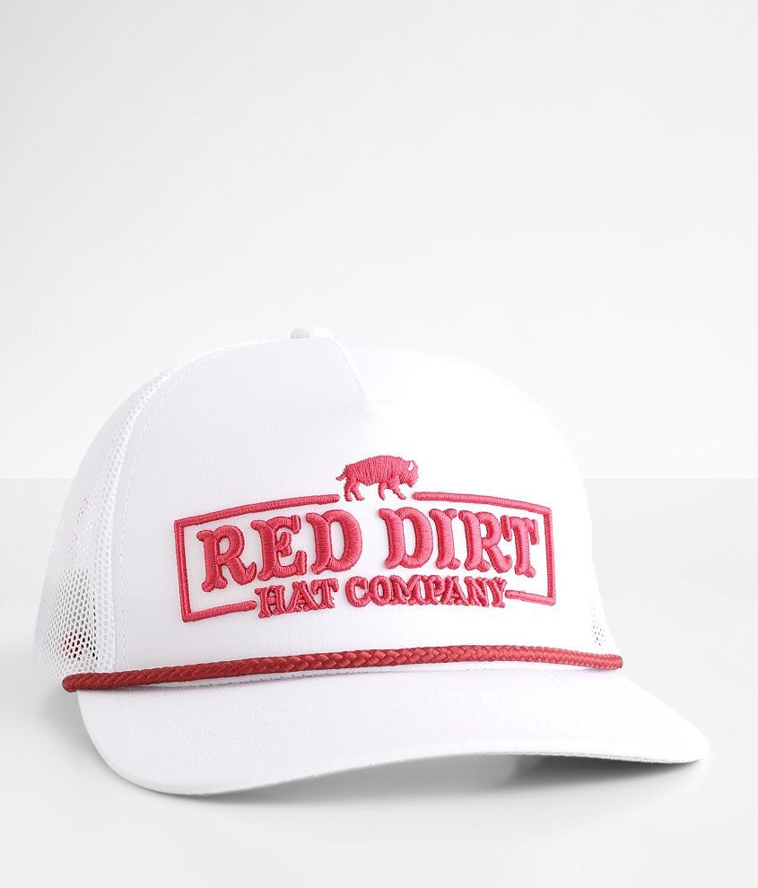 Red Dirt Hat Company 3D Direct Stitch Red White Rope Cap