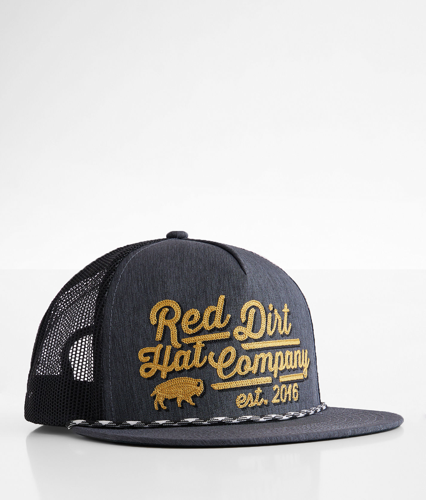 BKIND Patchwork Red Trucker Hat with Gold Chain Red & Yellow Trucker Hat | Von Dutch main image 3