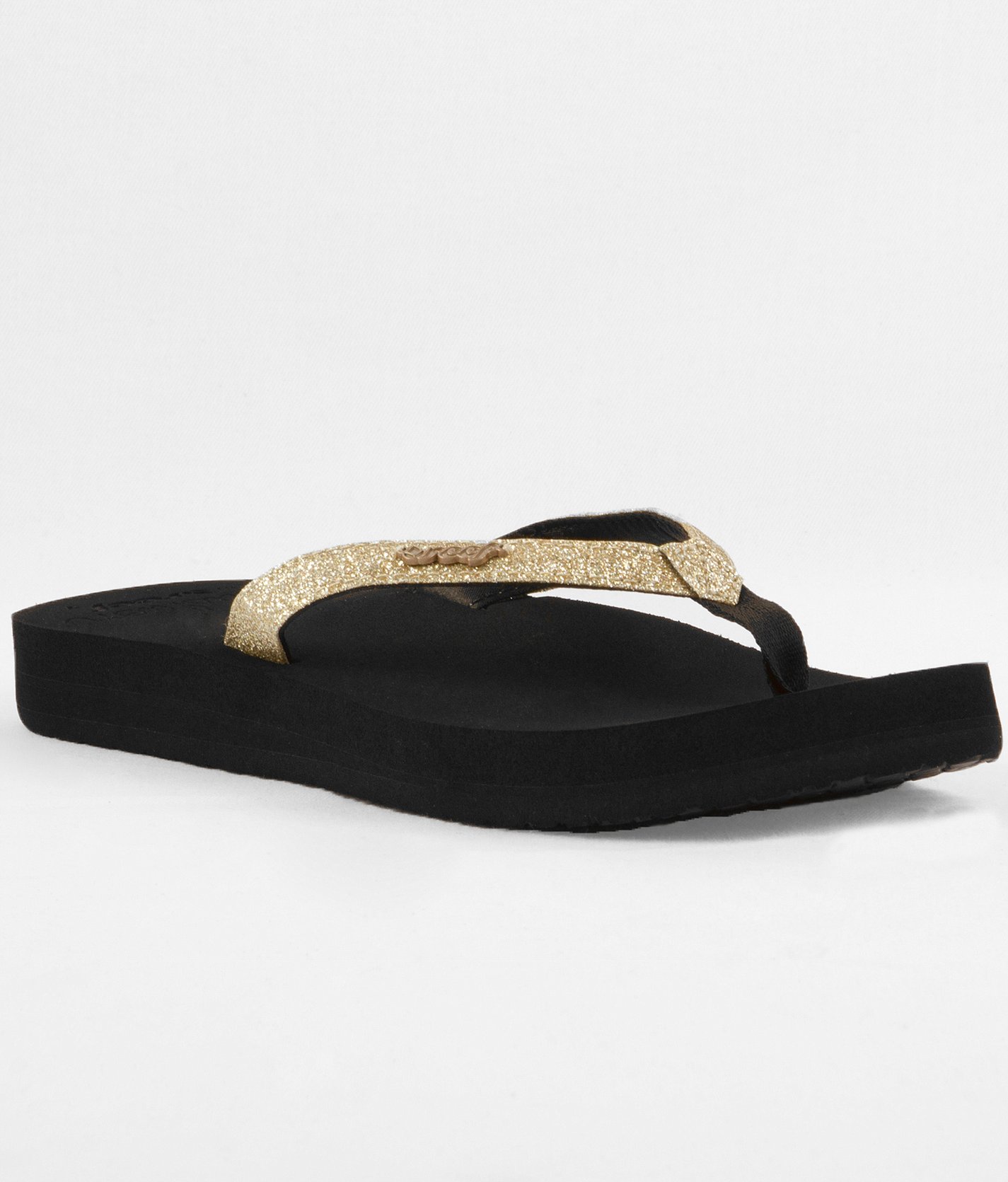 reef gold glitter flip flops