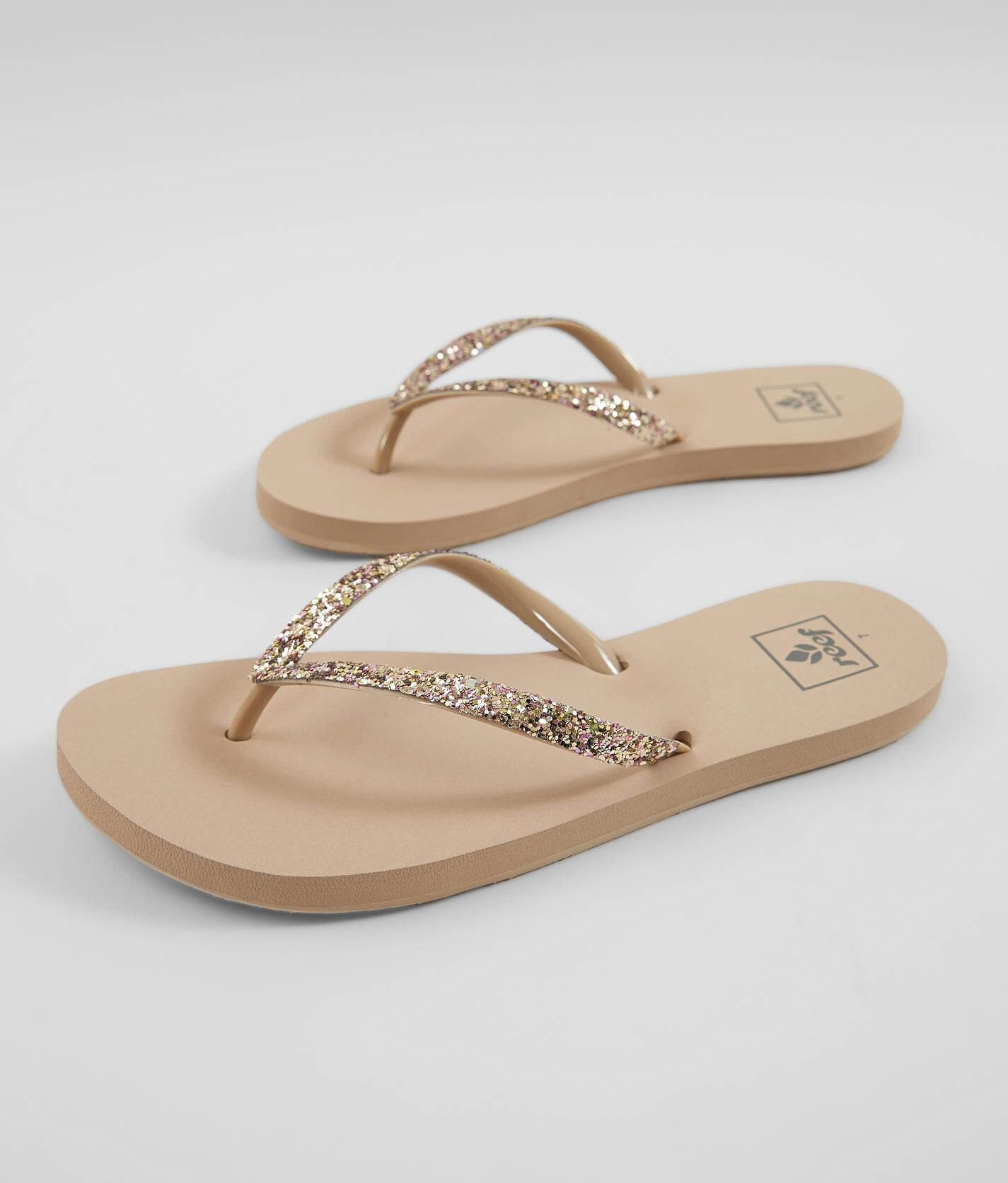 reef gold glitter flip flops