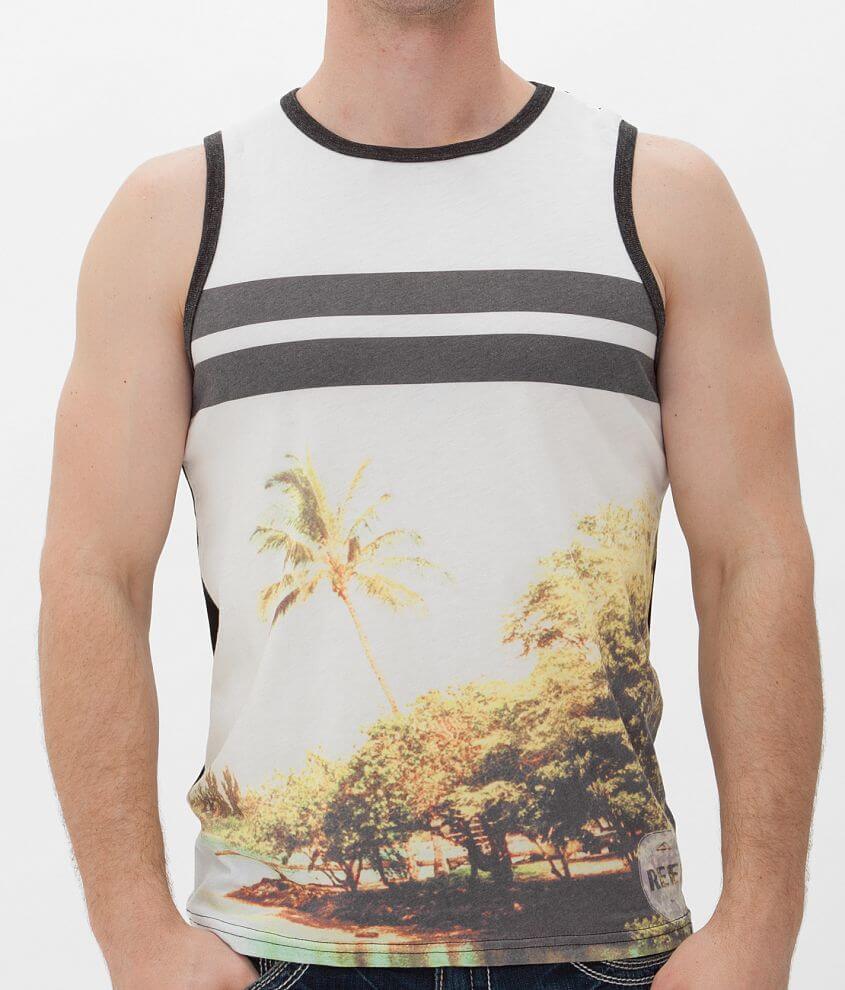 Reef Bay Tank Top Men's Tank Tops in Black Buckle