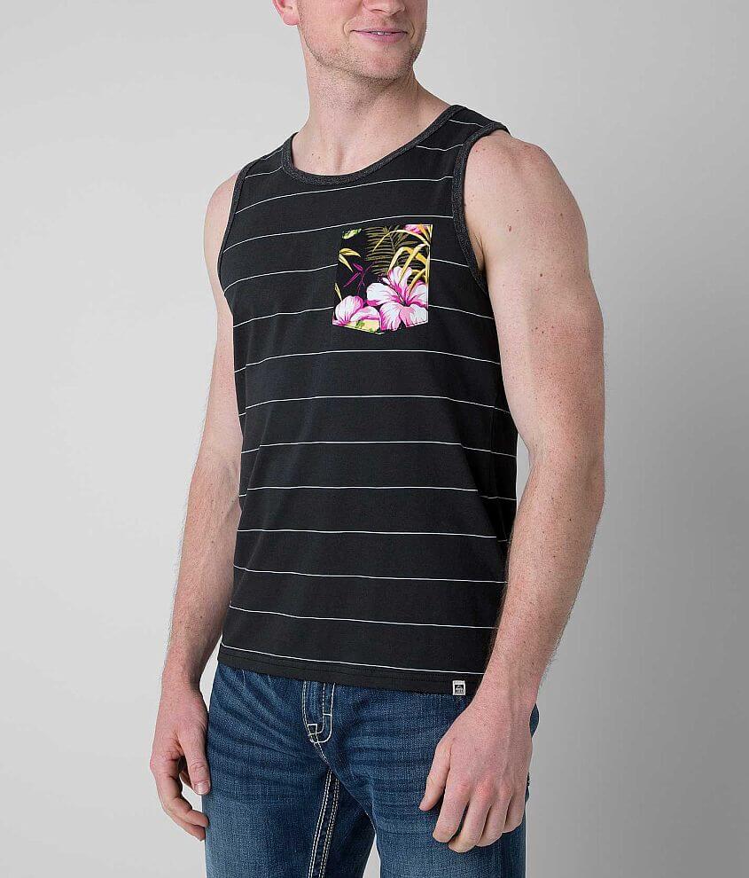 Reef Stripe Plus Tank Top Men's Tank Tops in Black Buckle