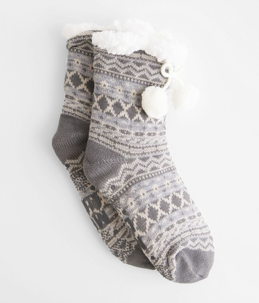 Muk Luks Cabin Slipper Socks - Women's Shoes in Greuscale