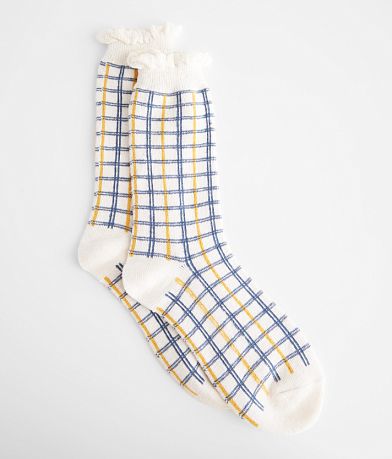 Muk Luks BKE Plaid Boot Socks front view