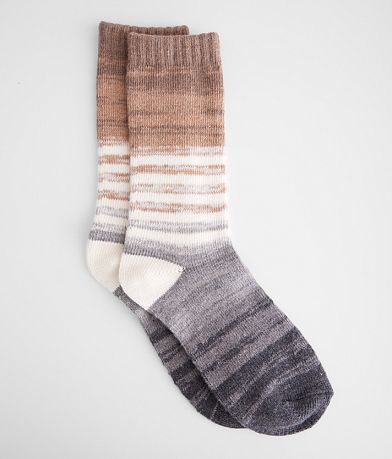 Muk Luks BKE Striped Crew Socks front view