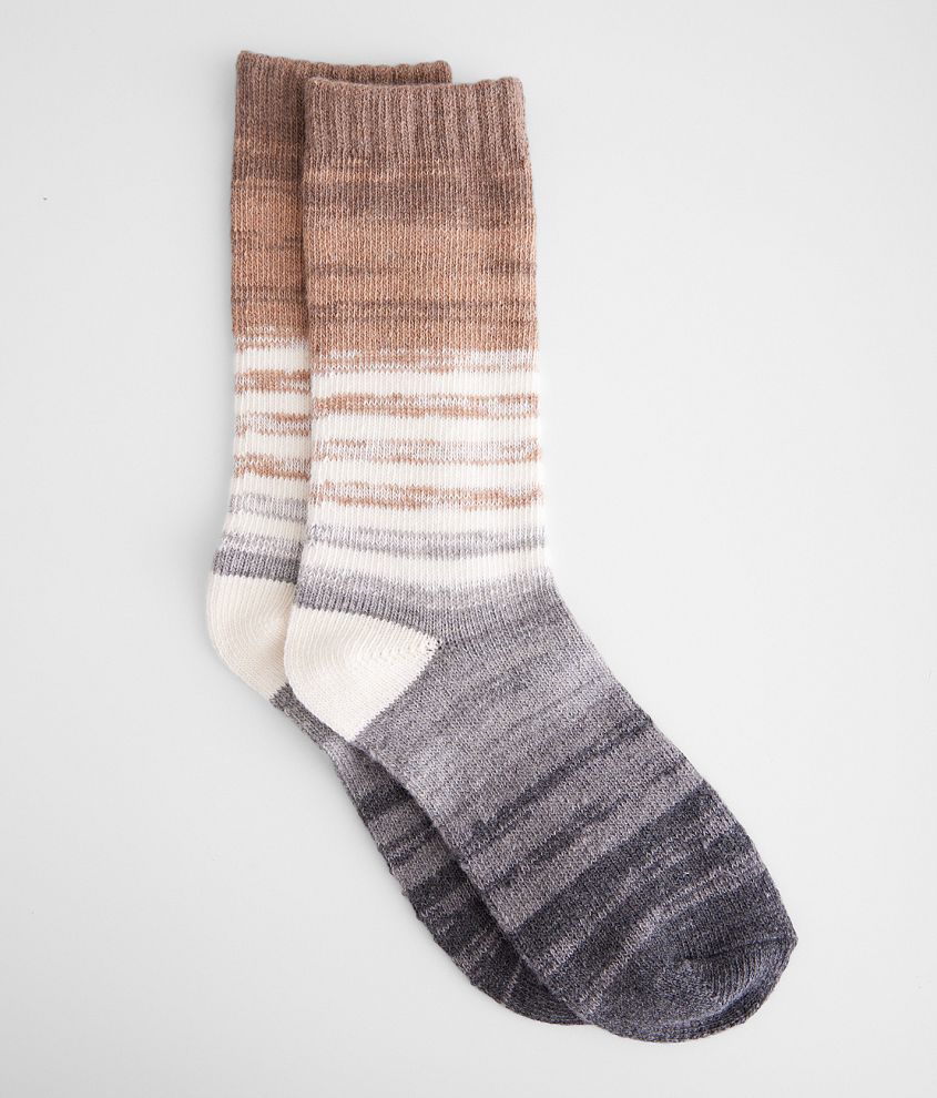 BKE Muk Luks Striped Crew Socks front view