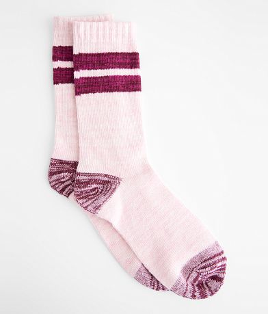 Muk Luks BKE Striped Crew Socks front view