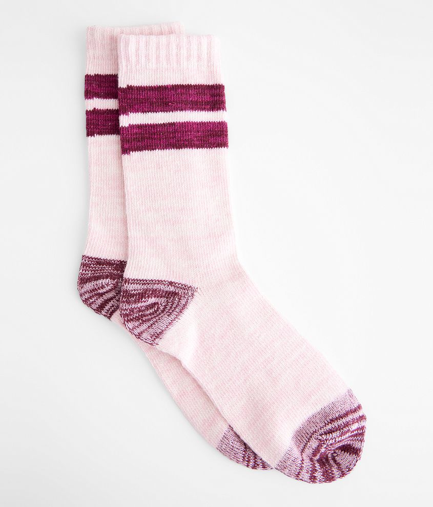 BKE Muk Luks Striped Crew Socks front view