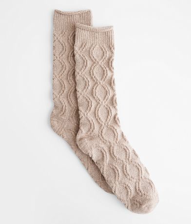 Muk Luks BKE Textured Boot Socks front view