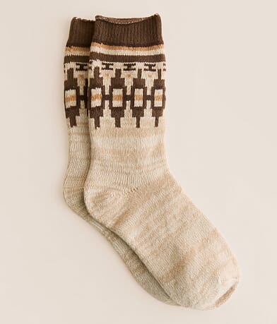 BKE Patterned Plush Socks front view