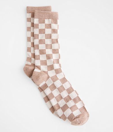 Muk Luks BKE Checkered Socks front view