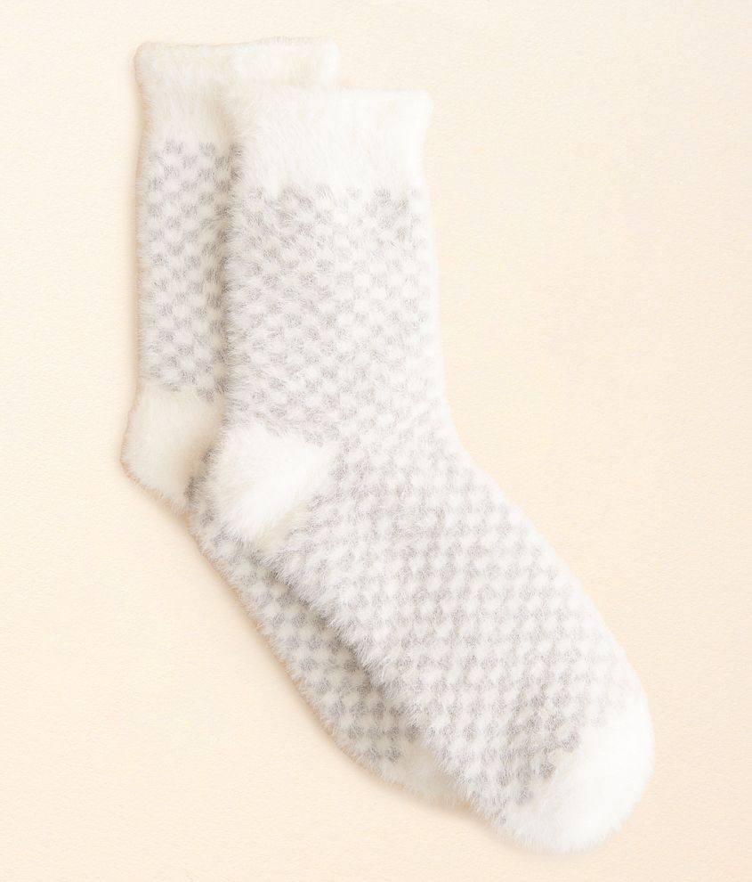 BKE Muk Luks Eyelash Checker Socks front view