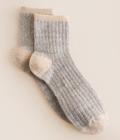 BKE Marled Quarter Socks front view