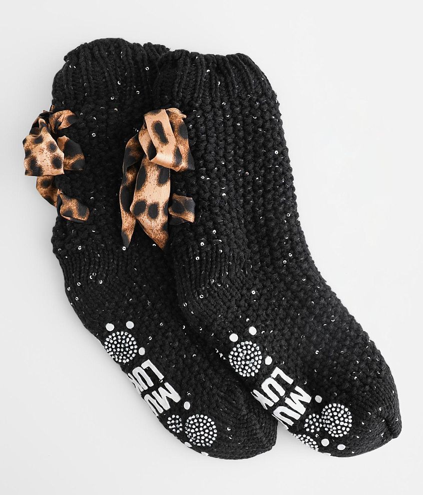 Muk Luks Lace-up Sequins Socks front view