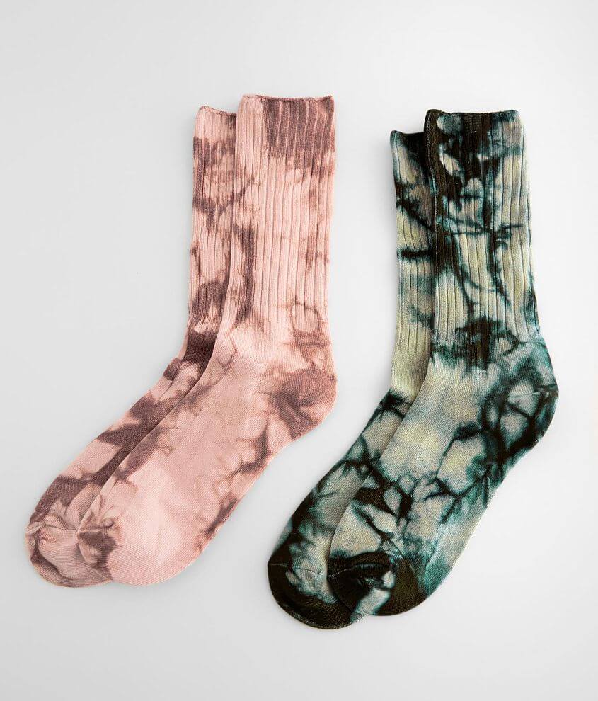 Muk Luks 2 Pack Tie Dye Socks front view