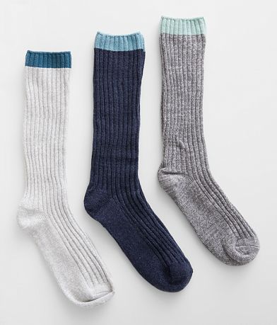 Muk Luks 3 Pack Slouchy Boot Socks front view